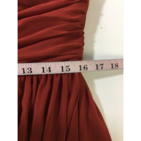 AW BRIDAL 14 1X plus rust red bridesmaid cocktail formal party maxi dress b125 - Picture 5 of 7